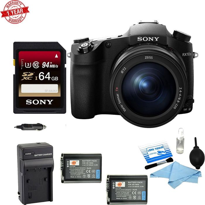 Sony Cyber-Shot DSC-RX10 III 4K Wi-Fi Digital Camera with 64GB Card + Battery + Kit