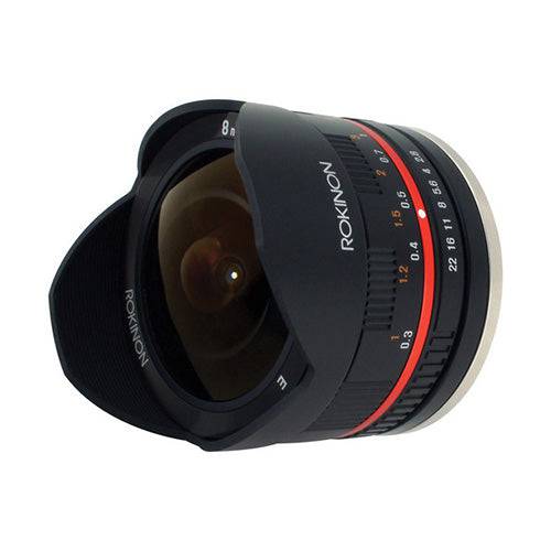 Rokinon 8mm f/2.8 UMC Fisheye II Lens for Fujifilm X Mount (Black)