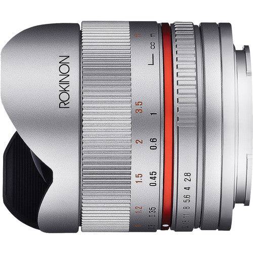 Rokinon 8mm f/2.8 UMC Fisheye II Lens for Fujifilm X Mount (Silver)