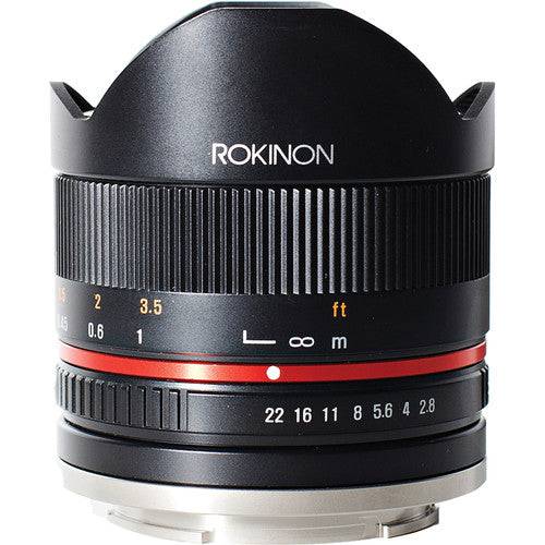 Rokinon 8mm f/2.8 UMC Fisheye II Lens for Canon EF-M Mount (Black)