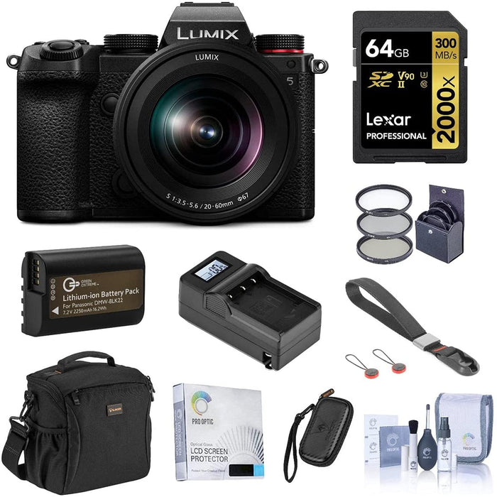 Panasonic Lumix DC-S5 Mirrorless Digital Camera with 20-60mm Lens Professional Kit