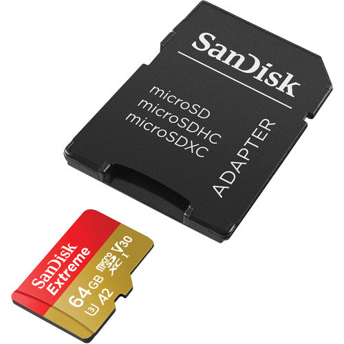 SanDisk 64GB Extreme UHS-I microSDXC Memory Card with SD Adapter