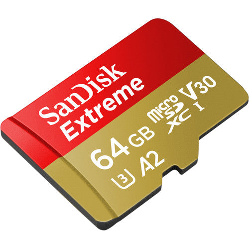 SanDisk 64GB Extreme UHS-I microSDXC Memory Card with SD Adapter