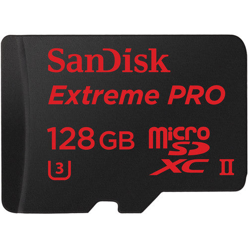 SanDisk 128GB Extreme PRO UHS-II microSDXC Memory Card with USB 3.0 Adapter