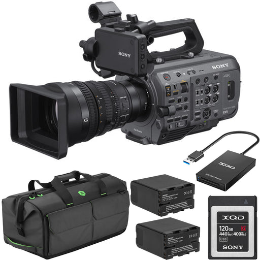 Sony PXW-FX9K XDCAM 6K Full-Frame Camera with 28-135mm f/4 G OSS-Sony 120GB G Series XQD | 2X Extra Batteries | Large Video Case Bundle