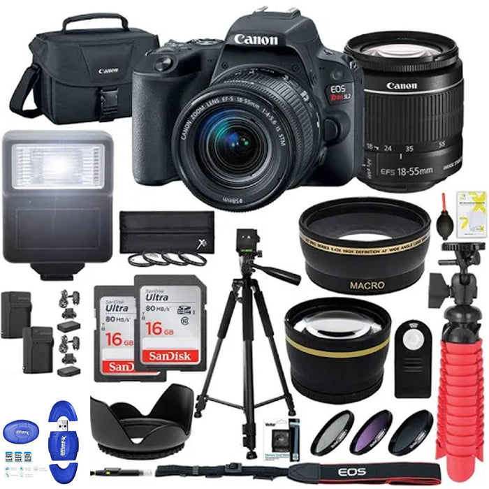 Canon Eos Rebel SL2/250D/SL3 DSLR Camera EF-S 18-55mm Is STM Lens Black | 32GB Bundle