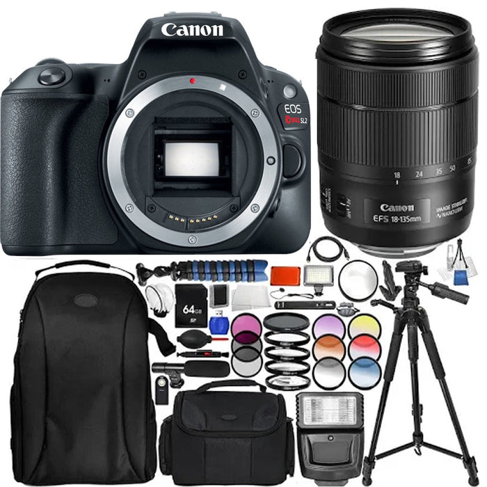 Canon EOS Rebel SL2/250D/SL3 DSLR Camera with 18-135mm Is Lens - Pro Bundle