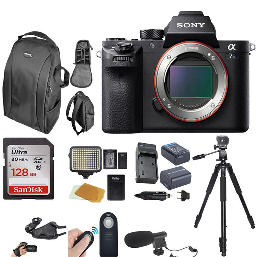 Sony Alpha a7S II Mirrorless Digital Camera (Body Only) w/ 128GB SD Card &amp; Photo/SLR Sling Backpack