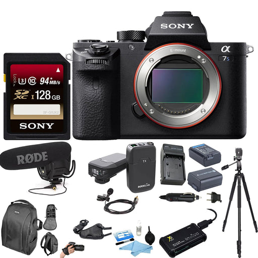 Sony Alpha a7S II Mirrorless Digital Camera (Body Only) w/ Rode Microphone|128GB MC|RodeLink Wireless Filmmaker Bundle