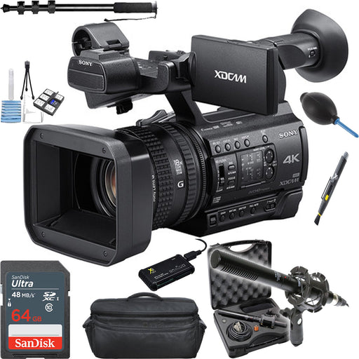 Sony PXW-Z150 4K XDCAM Camcorder with Professional Microphone Bundle