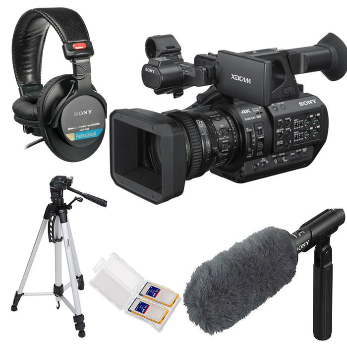 Sony PXW-Z280 4K 3-CMOS 1/2&quot; Sensor XDCAM Camcorder with Sony MDR-7506 Headphone | Tripod | 2X 32GB SxS-1 & Sony Microphone Bundle