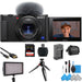 Sony ZV-1 Digital Camera With HDMI Cable, 128GB Sandisk Extreme Pro , Led Light, Manfrotto Pixxi Table-Top Tripod Bundle