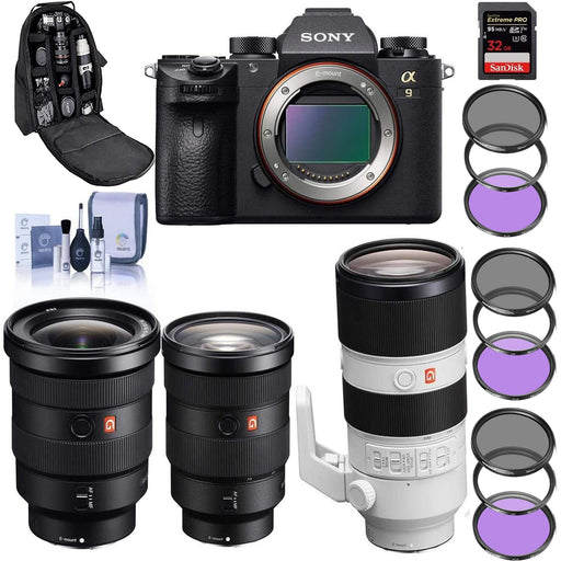 Sony Alpha a9 Mirrorless Digital Camera with FE 24-70mm f/2.8 GM (G Master) Lens, FE 16-35mm f/2.8 GM, FE 70-200mm f/2.8 GM OSS Mega Bundle