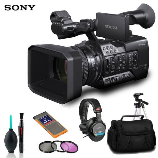 Sony PXW-X160 XDCAM Camcorder with Cleaning Kit, Filter Kit, Carry Case, Tripod, LED Light, Headphone, and 128GB Memory