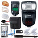 Canon Speedlite 470EX-AI Flash + Canon Case + Monopod + Rechargeable Batteries &amp; Charger + 2x Battery Case + Accessory Bundle