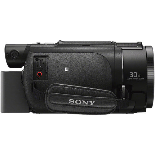 Sony FDR-AX53 4K Ultra HD Handycam Camcorder with 128GB Card | Battery &amp; Charger | Backpack | Tripod | Video Light Microphone | Kit