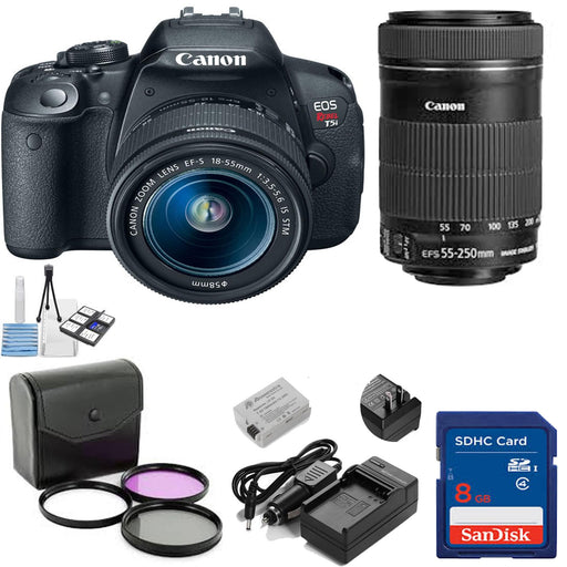 Canon EOS Rebel T5i DSLR Camera with 18-55mm Lens &amp; 55-250mm EF-S IS STM Lens Package