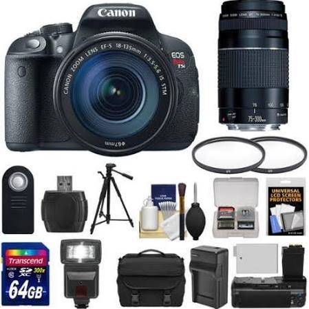 Canon EOS Rebel T5i / 800D, T7i Digital SLR Camera & EF-S 18-135mm IS STM Lens with 75-300mm III Lens