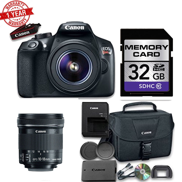 Canon EOS Rebel T6/2000D DSLR Camera Bundle with Canon EF-S 10-18mm f/4.5-5.6 IS STM