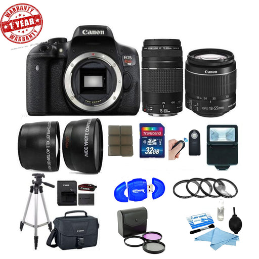 Canon EOS Rebel T6/2000D DSLR Camera with 18-55mm and 75-300mm Lenses with 32GB MC | Canon Bag | Filters &amp; More