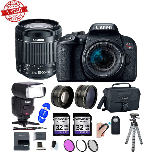 Canon EOS Rebel T7i/800D DSLR Camera with 18-55mm TTL Swivel Flash & 64GB Supreme Bundle