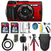 Olympus Tough TG-6 Digital Camera (Red) with Extra Battery | LED &amp; More - 32GB Kit Bundle