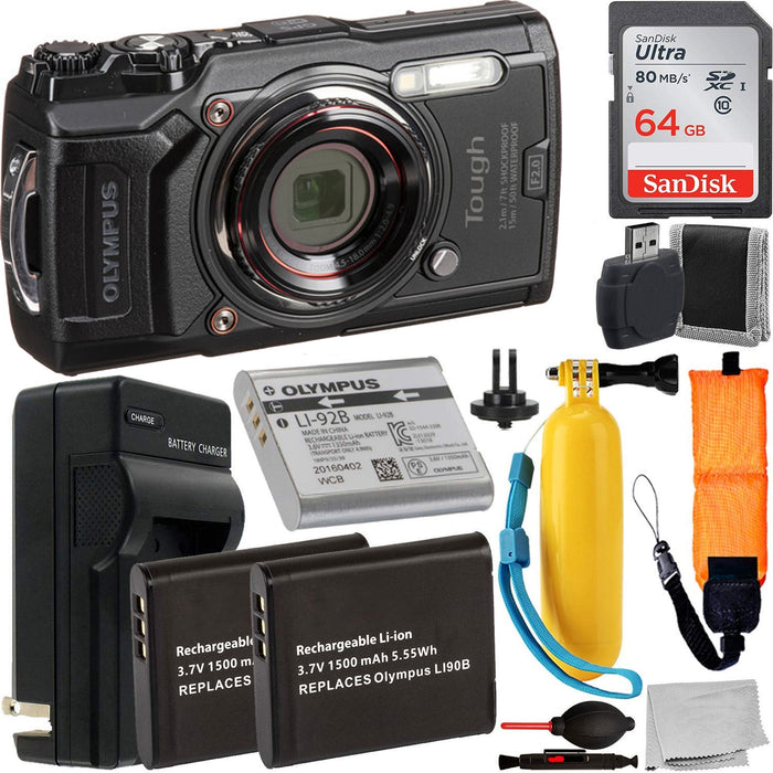 Olympus Tough TG-6 Digital Camera (BLACK) with Additional Accessories