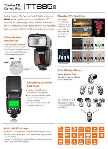 Godox TT685N Thinklite TTL Camera Flash