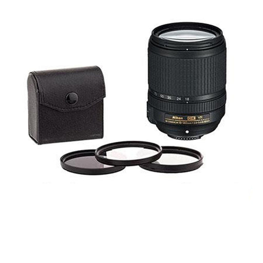 Nikon AF-S DX NIKKOR 18-140mm f/3.5-5.6G ED VR Lens with 67mm Filter Kit (White Box)