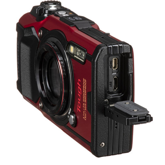 Olympus Tough TG-6 Digital Camera (Red) - With 64GB Basic Bundle