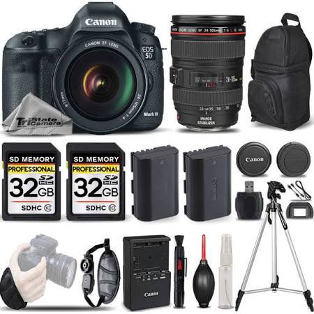 Canon EOS 5D Mark III / IV 22.3 MP DSLR Camera 24-105mm f/4L Is USM - Loaded Kit