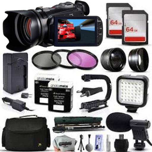 Canon XA10 / xa11 HD Professional Camcorder | 128GB | Filters | 2X Extra Batteries | LED Light | Case | Microphone Bundle