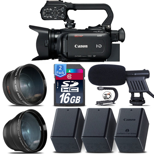 Canon XA15 Compact Full HD Camcorder with SDI, HDMI, and Composite Output with Shotgun Microphone &amp; Additional Accessories