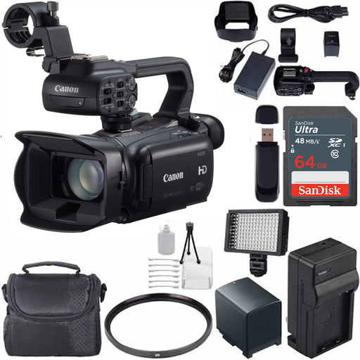 Canon XA25 Compact Full HD Camcorder with SDI, HDMI, and Composite Output with 64GB Memory Card | BP-820 Replacement Lithium Ion Battery Bundle USA