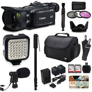 Canon XA35 HD Professional Video Camcorder W/ 128GB Light Mic Monopod Bag Battery