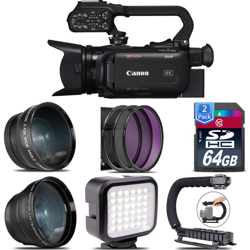 Canon XA40 Professional UHD 4K Camcorder with 128GB Starter Bundle