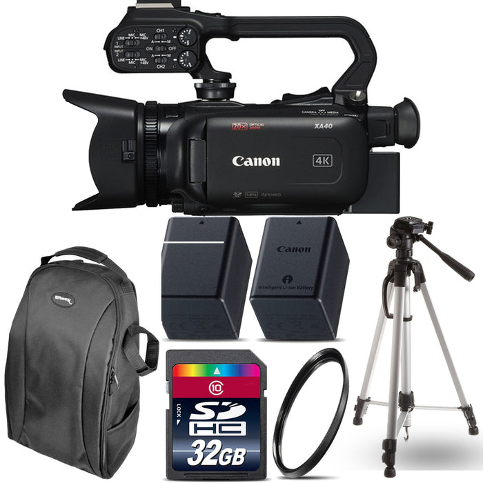 Canon XA40 Professional UHD 4K Camcorder with 32GB Starter Kit