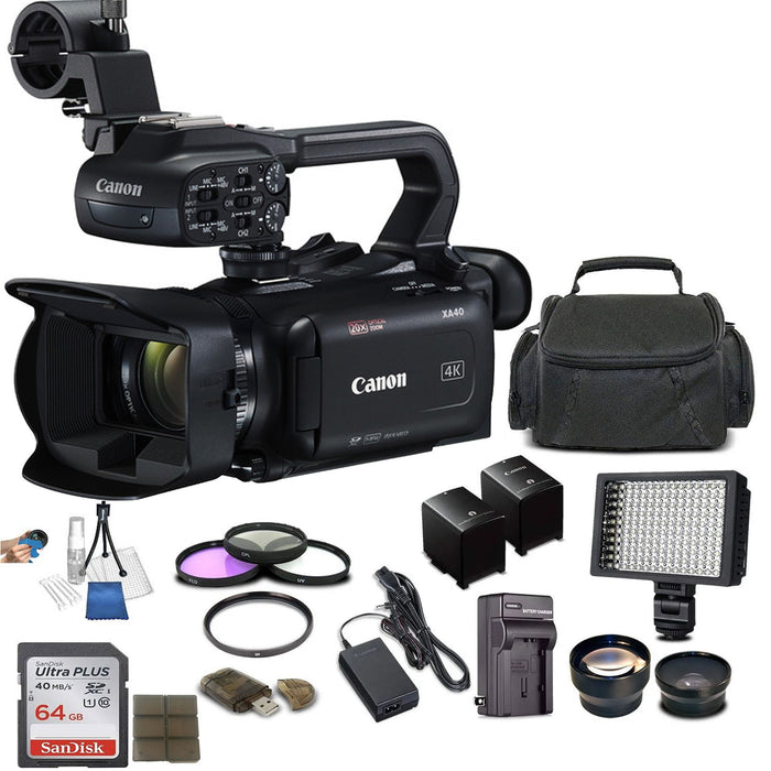 Canon XA40 Professional UHD 4K Camcorder Essential Bundle