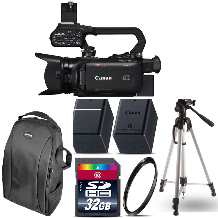 Canon XA45 Professional UHD 4K Camcorder with 32GB Starter Kit