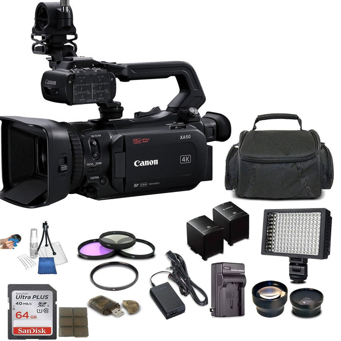 Canon XA50 Professional UHD 4K Camcorder with Additional Accessories USA