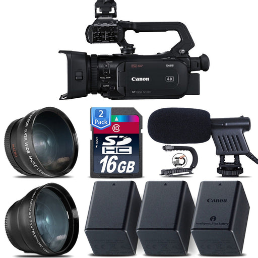 Canon XA55 Professional UHD 4K Camcorder with Shotgun Microphone &amp; Additional Accessories USA