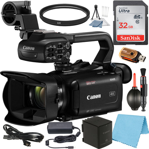 Canon XA65 Professional UHD 4K Camcorder with SanDisk 32GB Memory Card + UV Fliter + Accessory Bundle - NJ Accessory/Buy Direct & Save