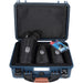 Porta Brace Hard Case with Three 7&quot; Lens Cups for DSLRs or Small Equipment and Accessories (Blue)