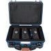 Porta Brace Hard Case with Three 7&quot; Lens Cups for DSLRs or Small Equipment and Accessories (Blue)