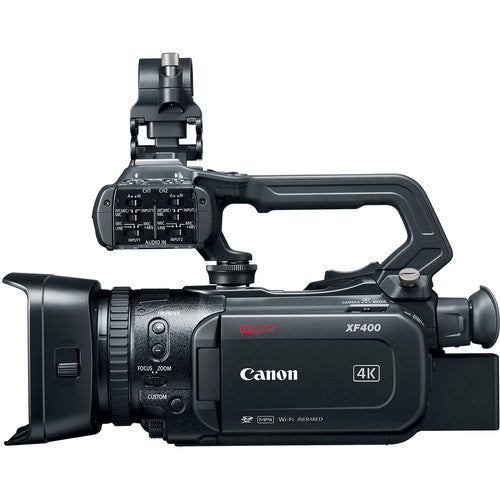 Canon XF400 4K UHD 60P Camcorder with Dual-Pixel Autofocus 128GB Memory Card + BP-820 Battery + 58mm UV + Condenser Mic Bundle