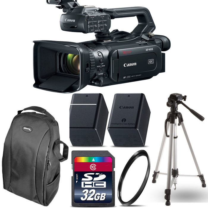 Canon XF405 UHD 4K60 Camcorder with Dual-Pixel Autofocus with 32GB Starter Package