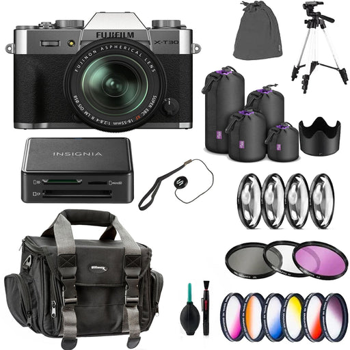 FUJIFILM X-T30 II Mirrorless Camera with 18-55mm Lens W/Color Filter Kit &amp; More