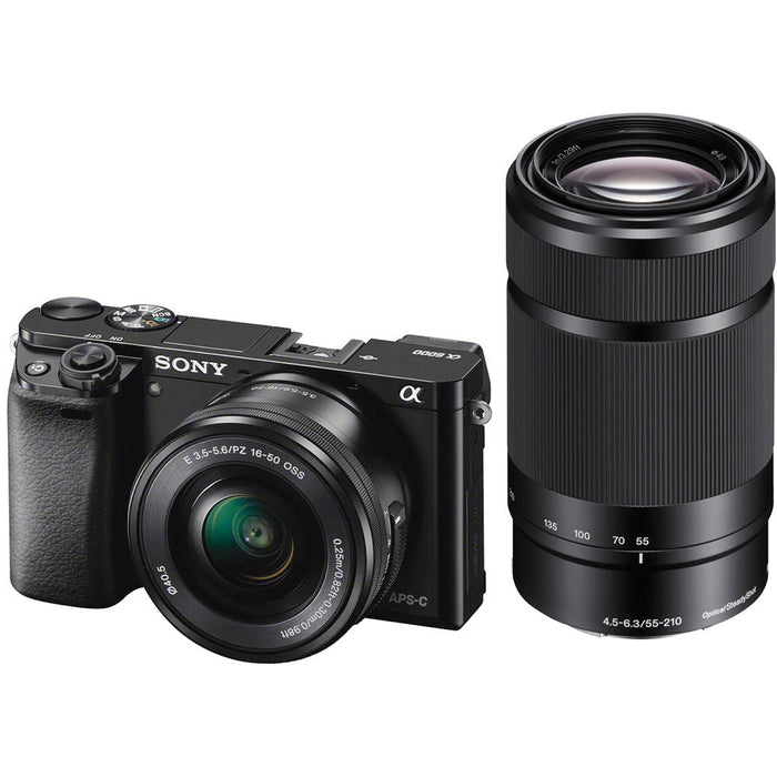 Sony Alpha a6000 Mirrorless Digital Camera with 16-50mm and 55-210mm Lenses (Black) USA