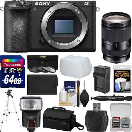 Sony Alpha a6500 4K Wi-Fi Camera Body + 18-200mm Lens Deluxe Kit