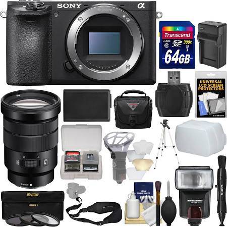 Sony Alpha a6500 4K Wi-Fi Digital Camera Body with 18-105mm f/4 Lens Bundle